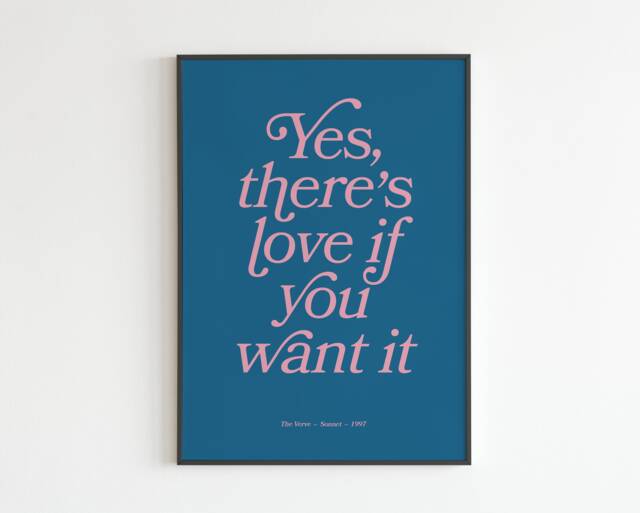 The Verve - Sonnet Lyrics Music A3 A4 A5 Wall Art Poster Print Gift - image 1