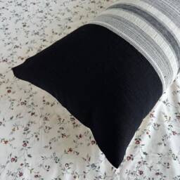 Handmade Hmong Hemp Pillow Cover Ethnic Tribal Embroidery - 16x26 - thumbnail 3
