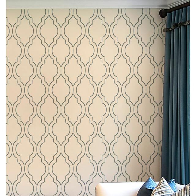Sophia Trellis Allover - Large Stencil Designs For Home Decor Wall Stencils Cheap Room Makeover - image 1