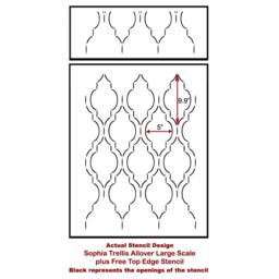 Sophia Trellis Allover - Large Stencil Designs For Home Decor Wall Stencils Cheap Room Makeover - thumbnail 4