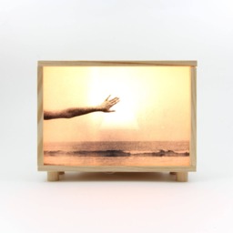 Original Sea Collage in Pinewood Light Box, Night Led Lamp, Wooden Lightbox, Lightbox. #sea - thumbnail 3
