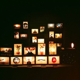 Original Sea Collage in Pinewood Light Box, Night Led Lamp, Wooden Lightbox, Lightbox. #sea - thumbnail 4