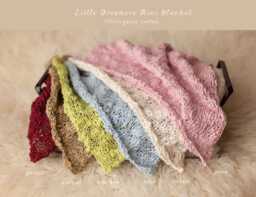 Hand Knit Organic Cotton Newborn Blanket, Photo Prop Layering Blanket - thumbnail 1