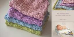 Hand Knit Organic Cotton Newborn Blanket, Photo Prop Layering Blanket - thumbnail 2
