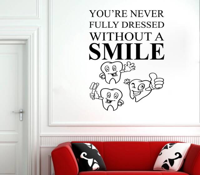 Dental Clinic Wall Decal Tooth Sticker, Removable Vinyl Decor 2976 - image 1