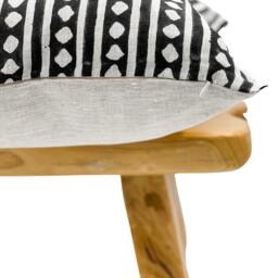 Designer Black Stripes On Natural Linen Pillow Cover, & White Cover, Boho Pillow, Decorative Throw Striped Pillow - thumbnail 3