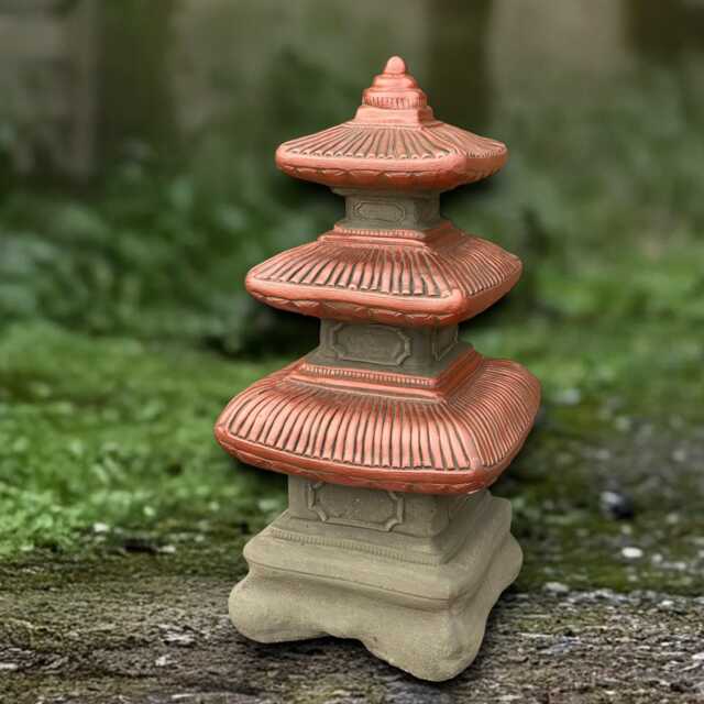 Japanese Pagoda Sculpture Concrete Lantern Statue Stone Figurine Cement Asian Ornament Pagoda Lover Gift Yard Art - image 1
