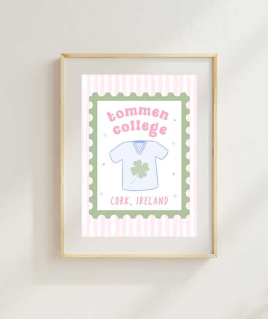 Tommen College Stamp Art Print - Poster Sports Romance Kavanagh 13 - image 1