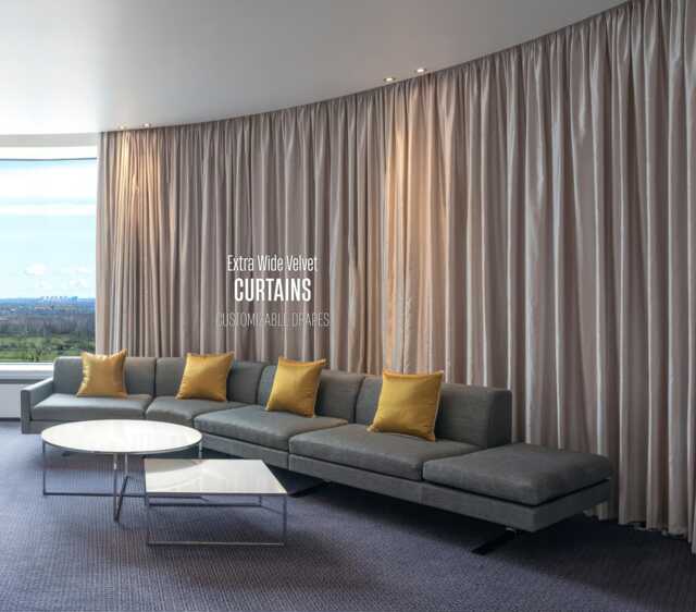 Extra Wide Velvet Curtains, Room Divider Office Curtain, Doorway Noise Reduction, Theater Drapes - image 1