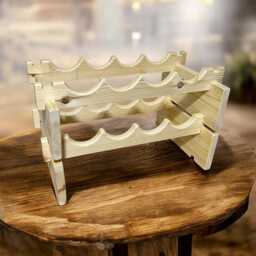 Modular Wooden Wine Rack, Expandable 8-16 Bottle Storage - thumbnail 3