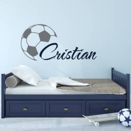 Personalized Soccer Name Wall Decal - Boys Sports Room Decor P158 - thumbnail 3
