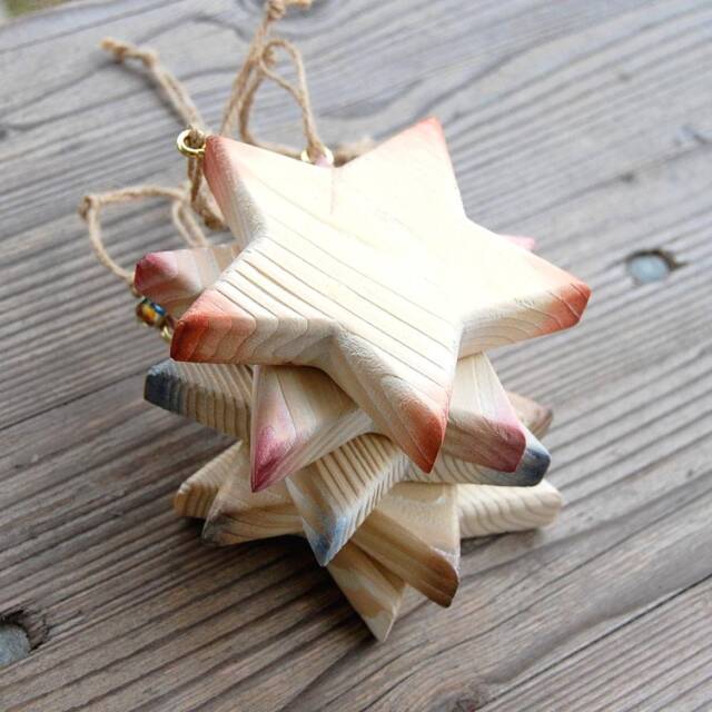 Full Wooden Star Christmas Wall Window Decoration - image 1