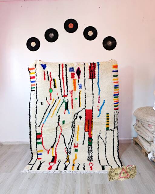 Amazing Multicolored Rug - Custom Fabulous Azilal Rug, Moroccan Berber Rug, Abstract Carpet - image 1
