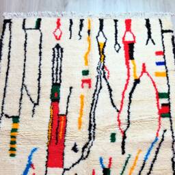 Amazing Multicolored Rug - Custom Fabulous Azilal Rug, Moroccan Berber Rug, Abstract Carpet - thumbnail 3