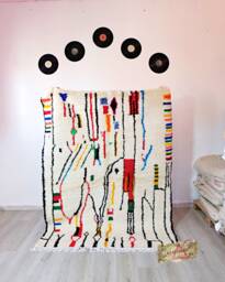 Amazing Multicolored Rug - Custom Fabulous Azilal Rug, Moroccan Berber Rug, Abstract Carpet - thumbnail 1