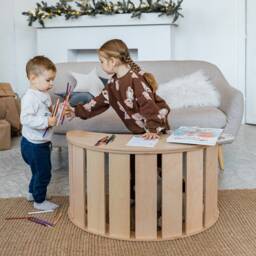 Montessori Rocker Climbing Arch With Table Top, Toddler & Kids Activity Table, Wooden Furniture, 1st Birthday Gift - thumbnail 1