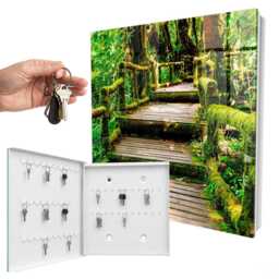Forest Bridge Key Cabinet For Home, Green Industrial Box, Photographic Landscapes, Lovers Of Nature & Peace - thumbnail 2
