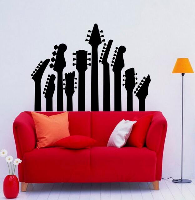Guitar Neck Wall Decal Vinyl Sticker Musical Instrument Home Interior Removable Bedroom Decor - 19Gtr - image 1