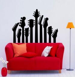 Guitar Neck Wall Decal Vinyl Sticker Musical Instrument Home Interior Removable Bedroom Decor - 19Gtr - thumbnail 1