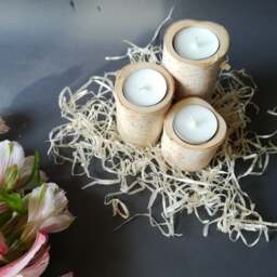 Candle Holder Sets.wooden Candlesticks. Set Of 3 Pcs.wood Candleholders.tree Candle Holder.rustic Tealight.wood Tealight Holder.birch - thumbnail 3