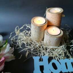 Candle Holder Sets.wooden Candlesticks. Set Of 3 Pcs.wood Candleholders.tree Candle Holder.rustic Tealight.wood Tealight Holder.birch - thumbnail 4
