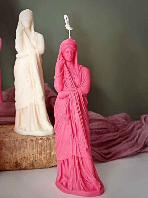Hera Greek Goddess Candle Handcrafted Soy Beeswax Sculpture - image 1