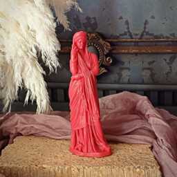 Hera Greek Goddess Candle Handcrafted Soy Beeswax Sculpture - thumbnail 4