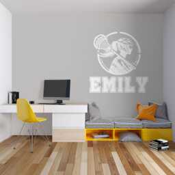 Custom Name Lacrosse Player Wall Decal Girls Room Decor 1045 - thumbnail 2