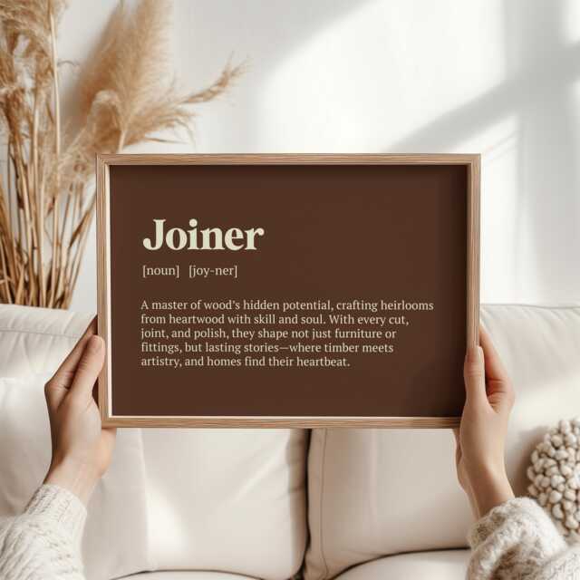Joiner Definition Print - Funny Trade Gift Woodworker Wall Art Carpentry Decor Christmas For Dad, Husband Or Friend - image 1