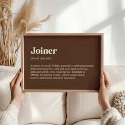 Joiner Definition Print - Funny Trade Gift Woodworker Wall Art Carpentry Decor Christmas For Dad, Husband Or Friend - thumbnail 1