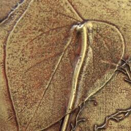 Unique Home Office Decor Bas Relief Wall Sculpture Autumn Grasses & Ferns Original Art Piece Nature Garden Enthusiast Gift Idea Gold Tile - thumbnail 3