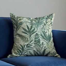 Green Botanical Cushion Cover, Leaf Pattern Throw Pillow Decorative Sofa Pillowcase, Neutral Modern Home Decor - thumbnail 3