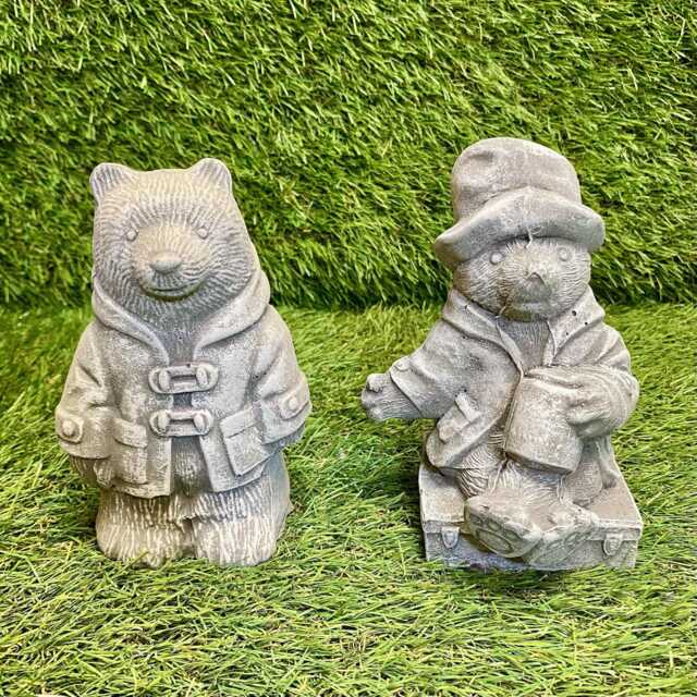 Concrete Mini Paddington Bear Ornament Outdoor Garden Sculpture Lawn Frost Protected - image 1