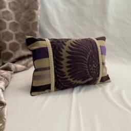 "Designers Guild Floral Linen Pillow Cover Bohemian Purple Accent - 16""x16" - thumbnail 4