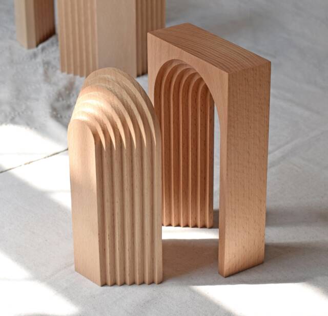 Beech Wood Arch Sculpture Minimalist Home Decor - image 1