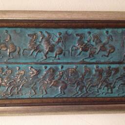 Bronze Bas Relief Wall Art Ancient Frieze Sculpture, Home Office Decor - thumbnail 4