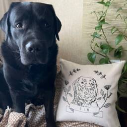 Embroidered Pet Portrait Pillow Custom Dog & Cat Memorial - thumbnail 4