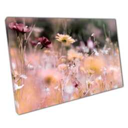 Serene Pastel Floral Canvas Print Sunlit Blooms For Home & Office Wall Decor - thumbnail 1