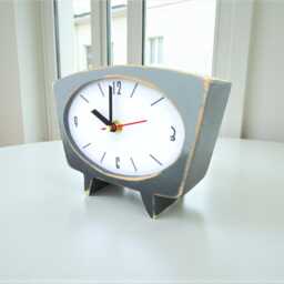 Wooden Desk Clock Silent Vintage Grey Ombre - thumbnail 3