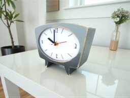 Wooden Desk Clock Silent Vintage Grey Ombre