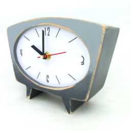 Wooden Desk Clock Silent Vintage Grey Ombre - thumbnail 2