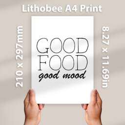 Good Food Mood Printed Wall Art A3 A4 Framed Unframed Typography Print Inspirational Kitchen Decor - thumbnail 2