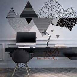 Wall Decal Nursery Wall Sticker, Mountain Decals, Mountains Modern Home Decor Art - Geometrical Mountain - thumbnail 3