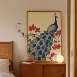 Peacock Poster, Botanical Wall Art, Bird Nature Print - thumbnail 2