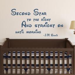 Second Star To The Right & Straight On Til Morning Quote Vinyl Wall Decal Lettering Nursery Art Decor - 096 - thumbnail 2