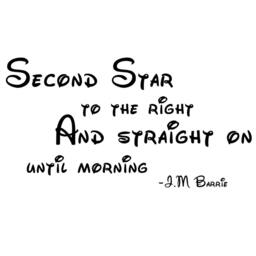 Second Star To The Right & Straight On Til Morning Quote Vinyl Wall Decal Lettering Nursery Art Decor - 096 - thumbnail 3
