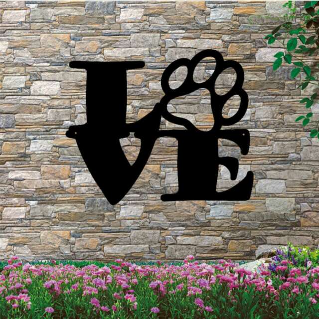 Love Paw Print Metal Wall Art Dog Lover Decor - image 1