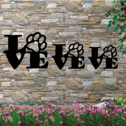 Love Paw Print Metal Wall Art Dog Lover Decor - thumbnail 2