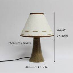 Floral Fabric & Ceramic Table Lamp - Brown Leopard Base - thumbnail 2