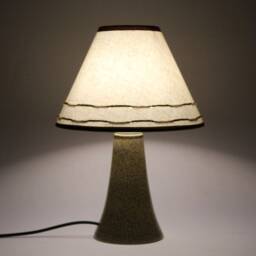 Floral Fabric & Ceramic Table Lamp - Brown Leopard Base - thumbnail 4